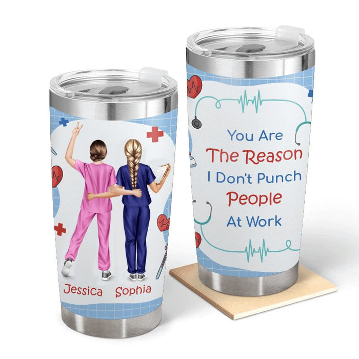 I Don't Punch People At Work  - Gift for Nurses  - Personalized Custom Tumbler
