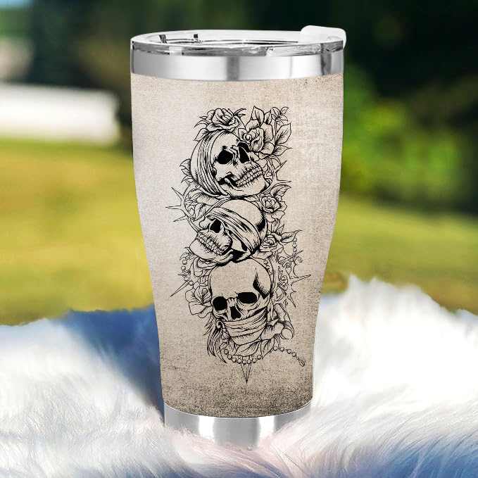 Stuck Between I Don't Know - Gift for yourself/friends - Personalized Skull Custom Tumbler