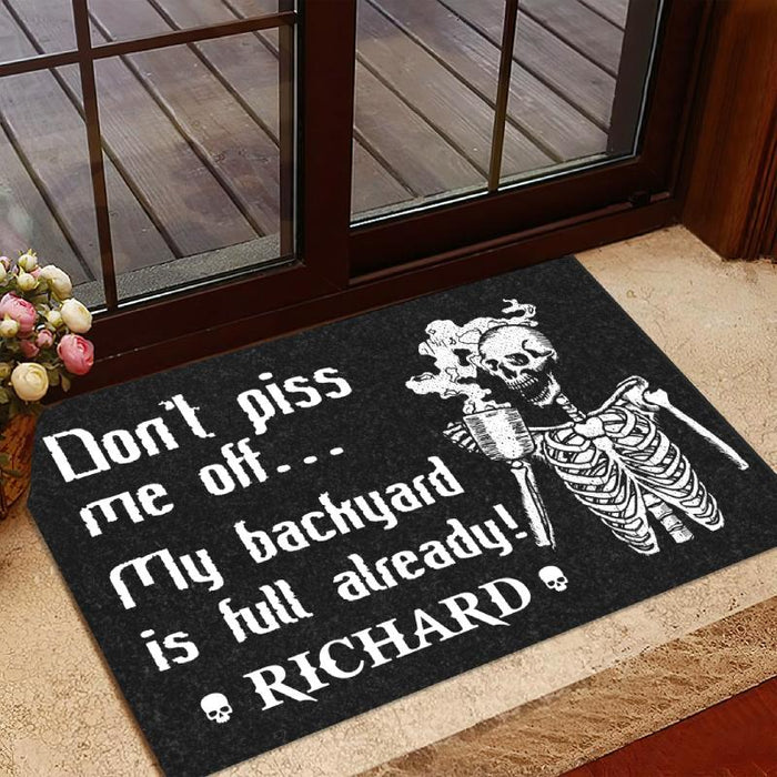 My backyard is full - Gift for yourself/friends - Personalized Skull Doormat