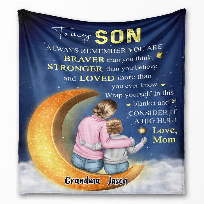 Love you to the moon and back –  Gift for son/daughter – Personalized fleece/sherpa blanket