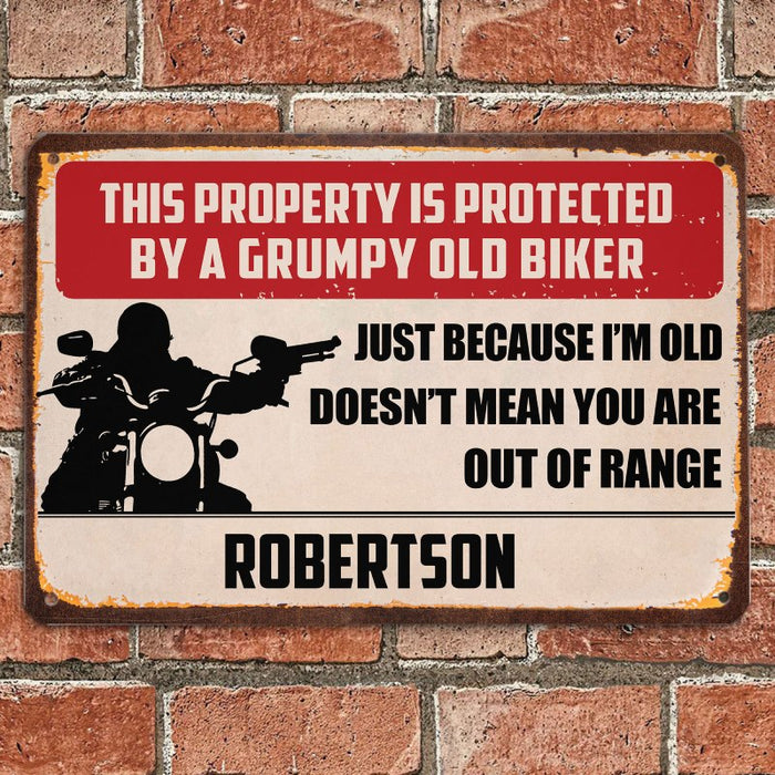Out Of Range - Gift for a Biker  - Personalized Custom Metal Sign