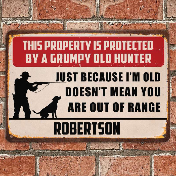 Out Of Range - Gift for a Hunter  - Personalized Custom Metal Sign