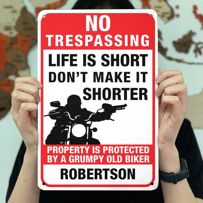 Life Is Short - Gift for a Biker  - Personalized Custom Metal Sign