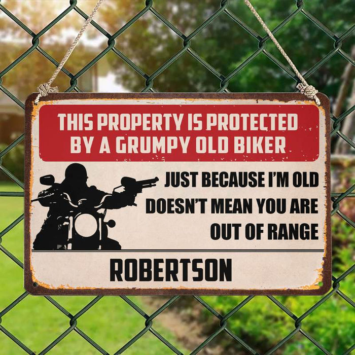 Out Of Range - Gift for a Biker  - Personalized Custom Metal Sign