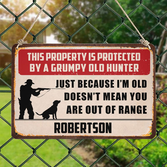Out Of Range - Gift for a Hunter  - Personalized Custom Metal Sign