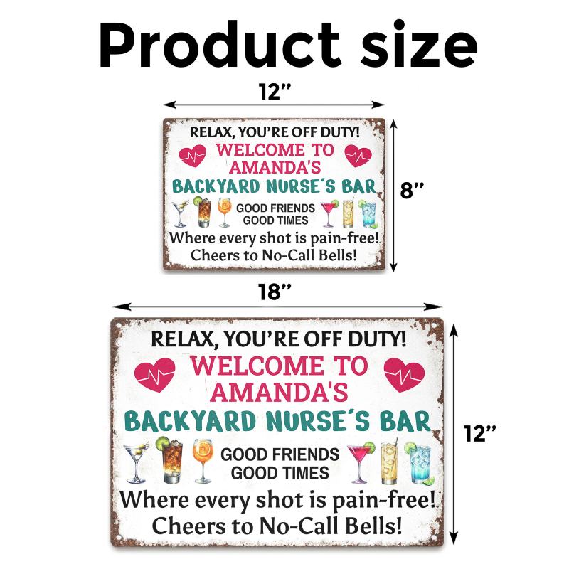 You're Off Duty - Gift for a Nurse - Personalized Custom Metal Sign