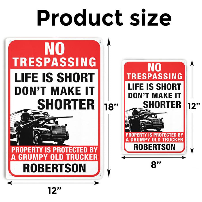 Don't Make It Shorter - Gift for a Trucker  - Personalized Custom Metal Sign