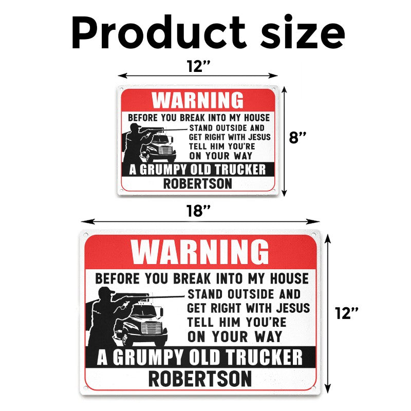 Stand Outside - Gift for a Trucker  - Personalized Custom Metal Sign