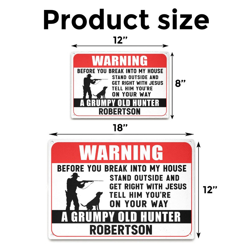 Get Right With Jesus - Gift for a Hunter  - Personalized Custom Metal Sign