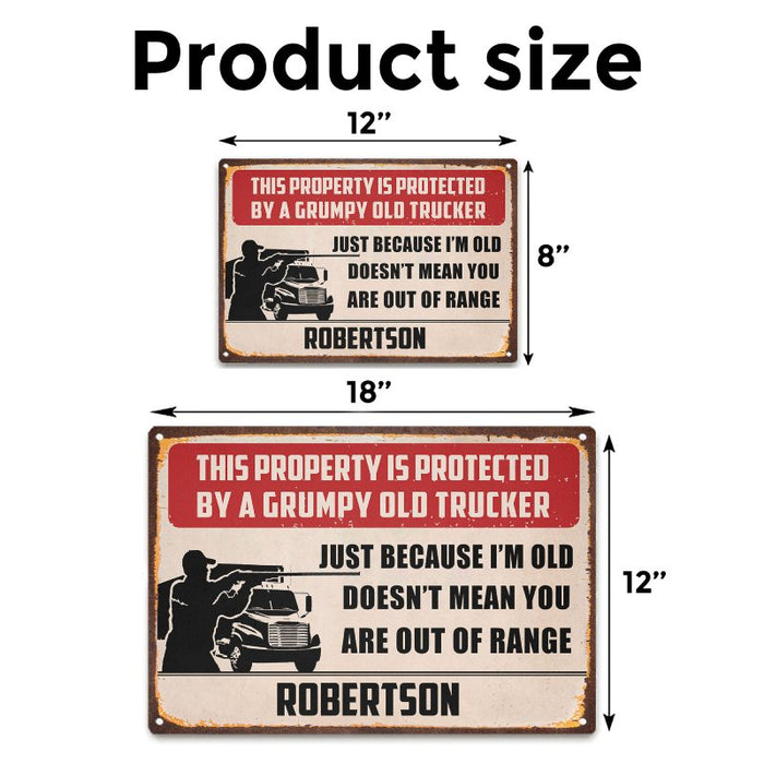 Out Of Range - Gift for a Trucker  - Personalized Custom Metal Sign