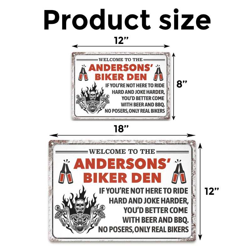 Only Real Bikers - Gift for a Biker - Personalized Custom Metal Sign