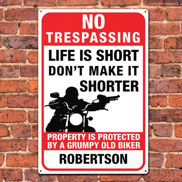 Life Is Short - Gift for a Biker  - Personalized Custom Metal Sign