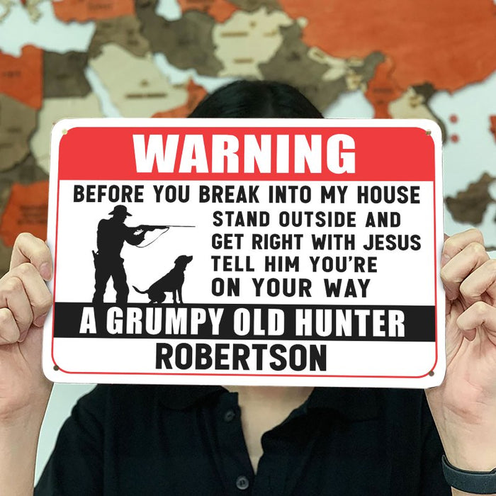Get Right With Jesus - Gift for a Hunter  - Personalized Custom Metal Sign