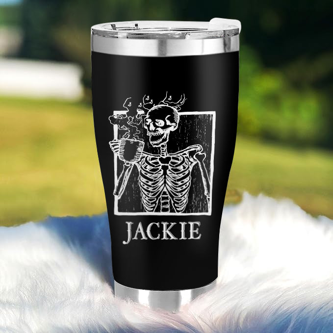 Touch my coffee - Gift for yourself/friends - Personalised Skull Custom Tumbler