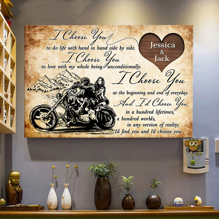 I Choose You - Gift for a Biker - Personalized Poster / Framed Poster / Canvas / Brushed Aluminum Print