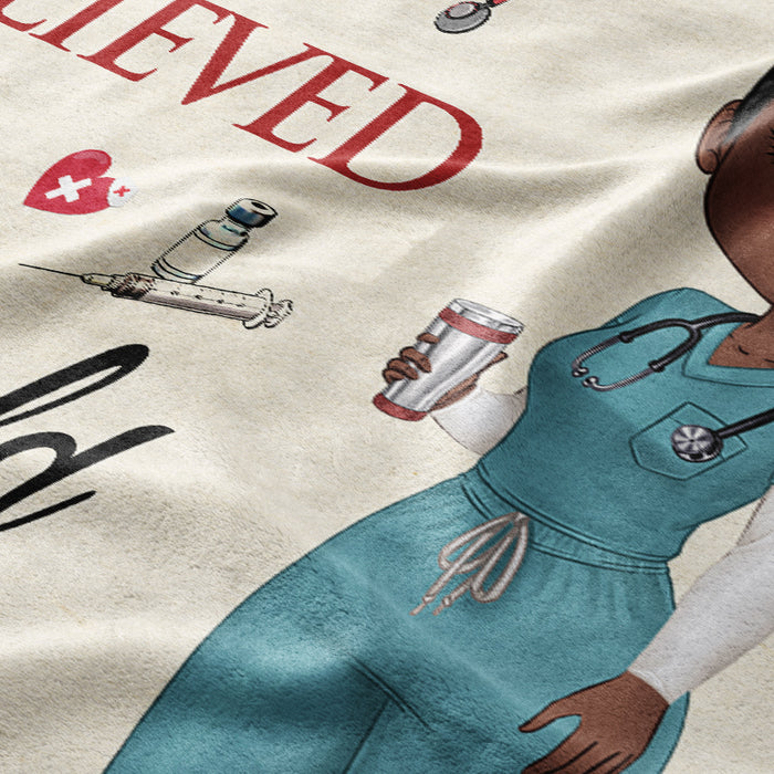 Proud Black Nurse - Gift for a Nurse - Personalized fleece/sherpa blanket