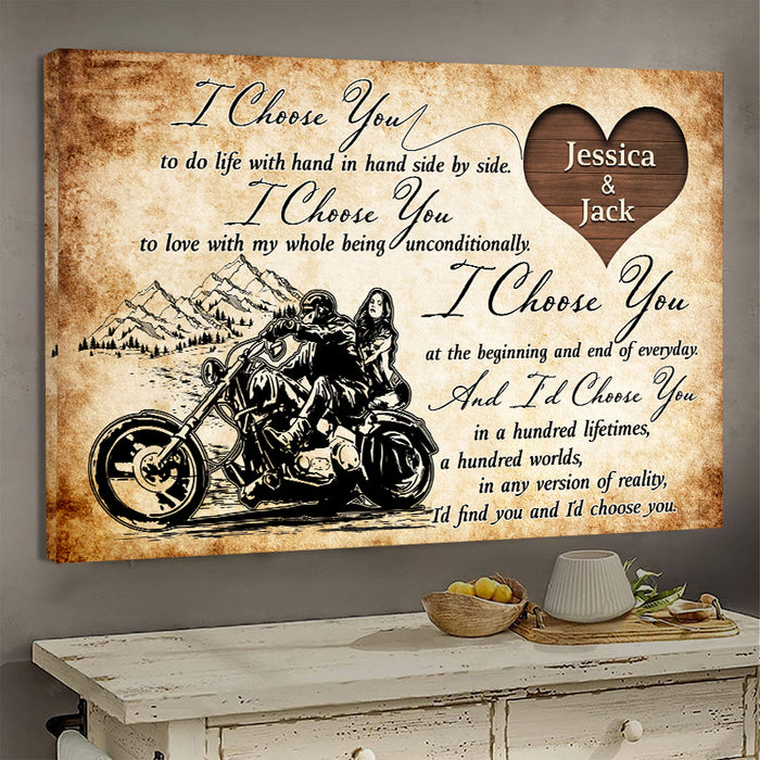 I Choose You - Gift for a Biker - Personalized Poster / Framed Poster / Canvas / Brushed Aluminum Print