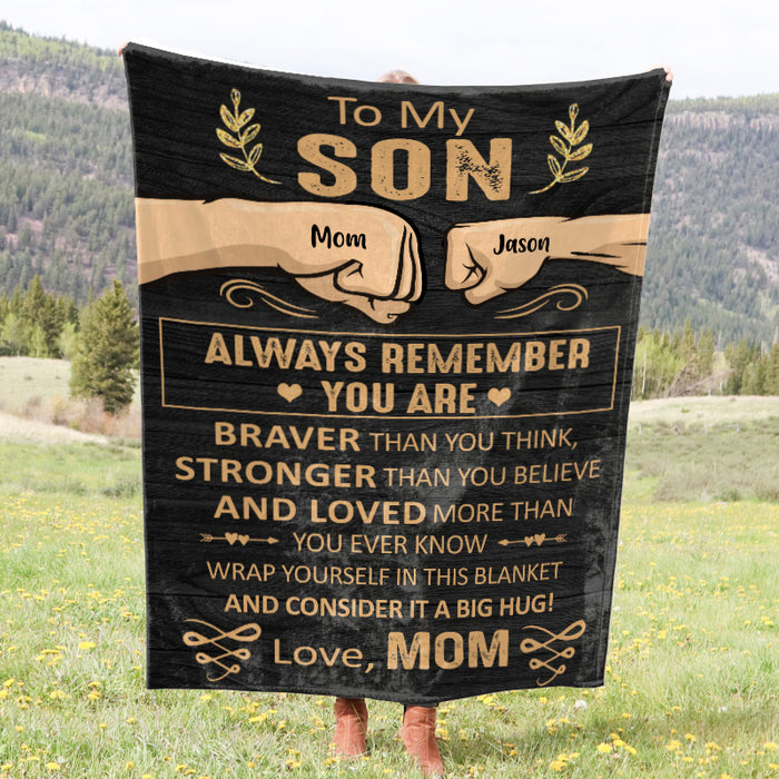 You Are Braver Than You Think - Gift for son - Personalized fleece/sherpa blanket