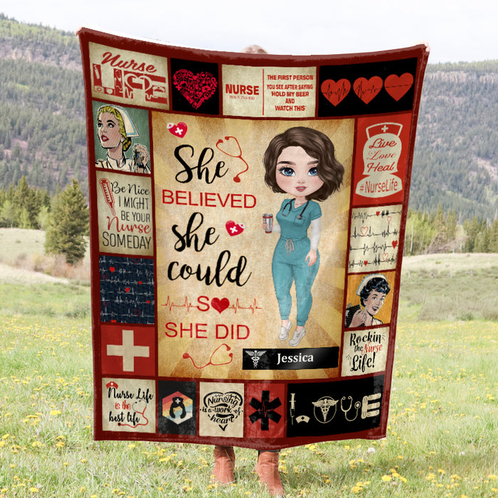 Live, Love, Heal - Gift for a Nurse - Personalized fleece/sherpa blanket