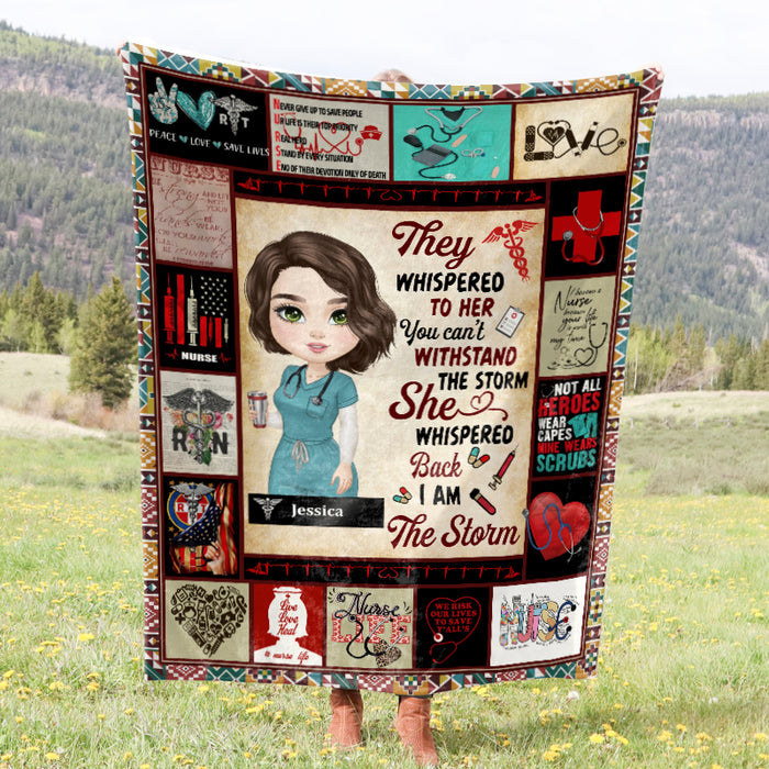 Peace, Love, Save Lives - Gift for a Nurse - Personalized fleece/sherpa blanket