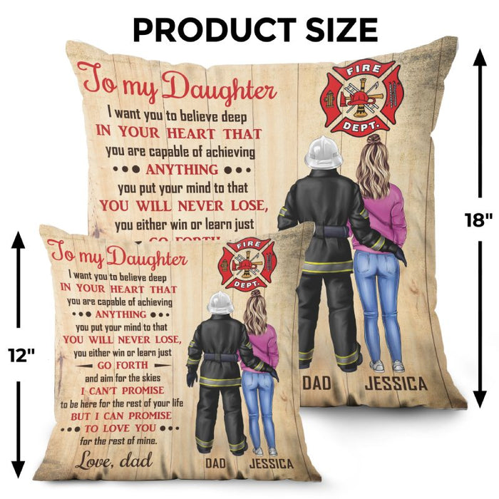 Firefighter's Child - Gift from Father to Child - Personalized Firefighter Pillow