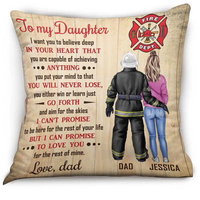Firefighter's Child - Gift from Father to Child - Personalized Firefighter Pillow