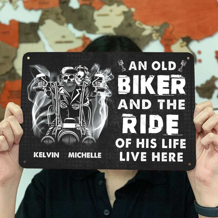 Biker and the ride of his life - Gift for a Biker  - Personalized Custom Metal Sign