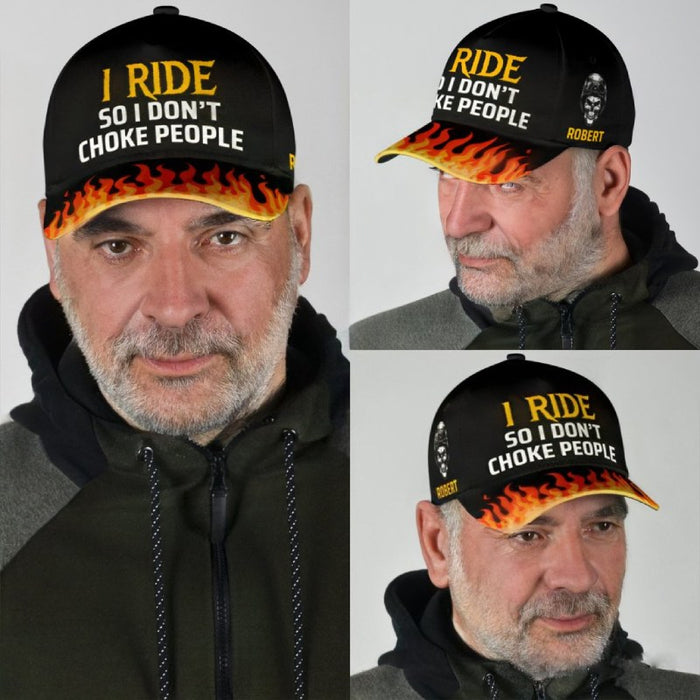 I Ride - Gift for a Biker  - Personalized Cap