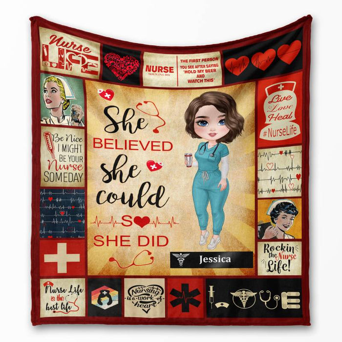 Live, Love, Heal - Gift for a Nurse - Personalized fleece/sherpa blanket