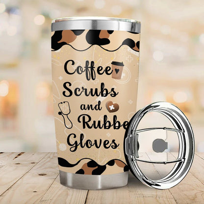 Coffee Scrubs And Rubber Gloves  - Gift for yourself/friends/nurses - Personalized Custom Tumbler