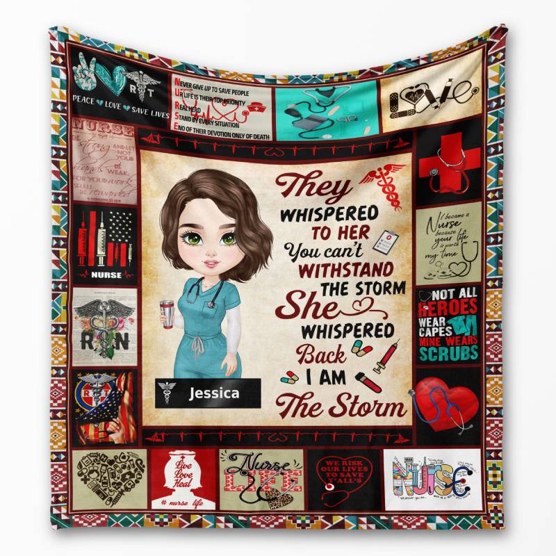 Peace, Love, Save Lives - Gift for a Nurse - Personalized fleece/sherpa blanket