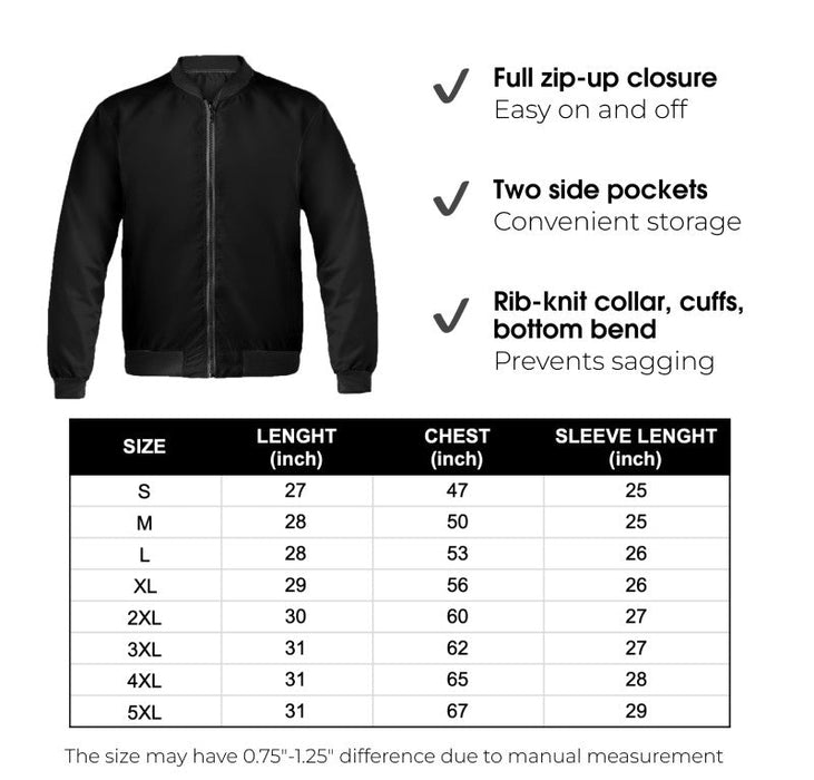 Personalized Quilted Bomber Jacket For a Biker - I Ride To Add Life