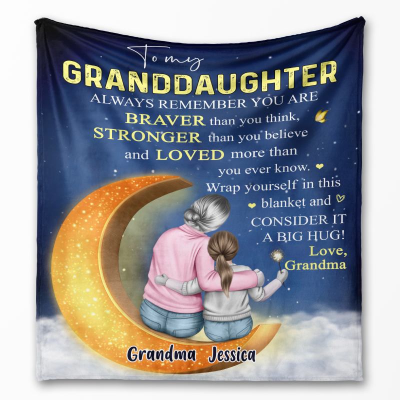 Love you to the moon and back –  Gift for son/daughter – Personalized fleece/sherpa blanket