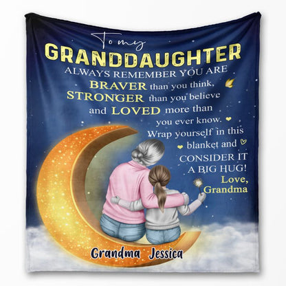 Love you to the moon and back –  Gift for son/daughter – Personalized fleece/sherpa blanket