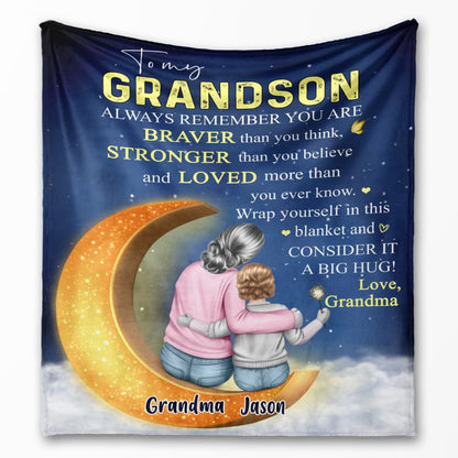 Love you to the moon and back –  Gift for son/daughter – Personalized fleece/sherpa blanket
