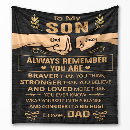 You Are Braver Than You Think - Gift for son - Personalized fleece/sherpa blanket
