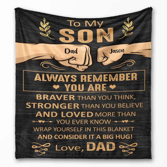 You Are Braver Than You Think - Gift for son - Personalized fleece/sherpa blanket