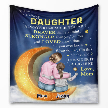 Love you to the moon and back –  Gift for son/daughter – Personalized fleece/sherpa blanket