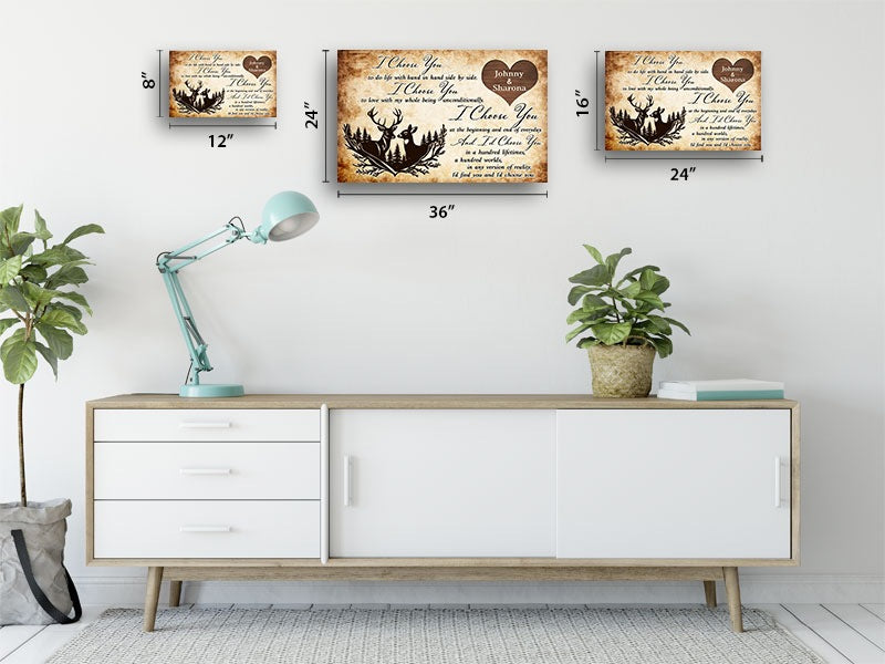 I Choose you to love with my whole - Gift for a Biker - Personalized Poster / Framed Poster / Canvas / Brushed Aluminum Print