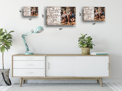 My Favorite Place In All The World - Gift for a Couple - Personalized Poster / Framed Poster / Canvas