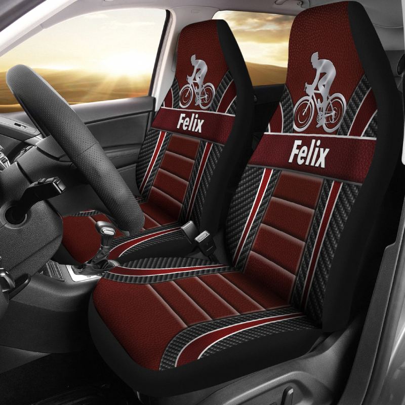 Personalized Car Seat Covers - Cycling (2pcs, universal fit)