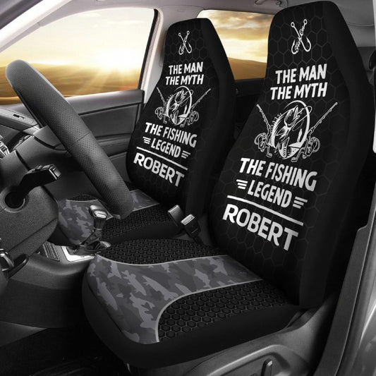 Personalized Car Seat Covers - The Fishing Legend (2pcs, universal fit)