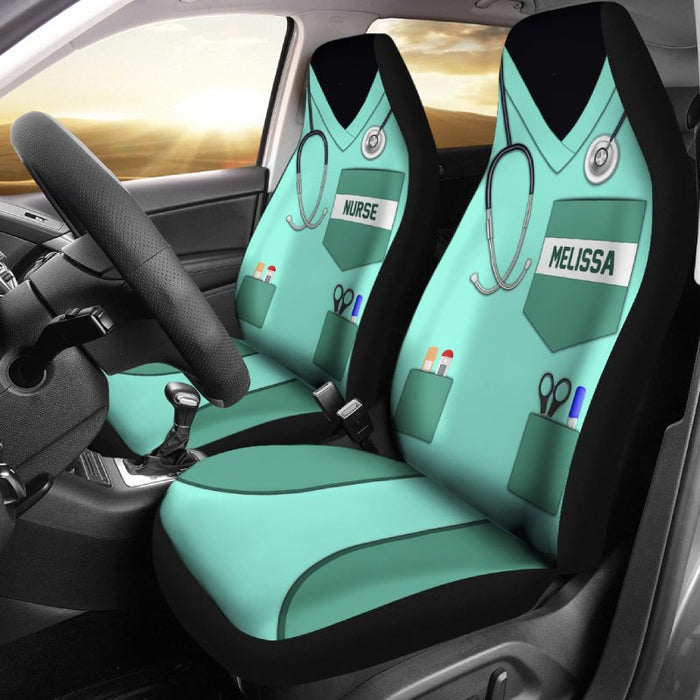 Personalized Car Seat Covers - With Stethoscope (2pcs, universal fit)