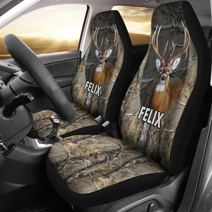 Personalized Car Seat Covers - Deer (2pcs, universal fit)
