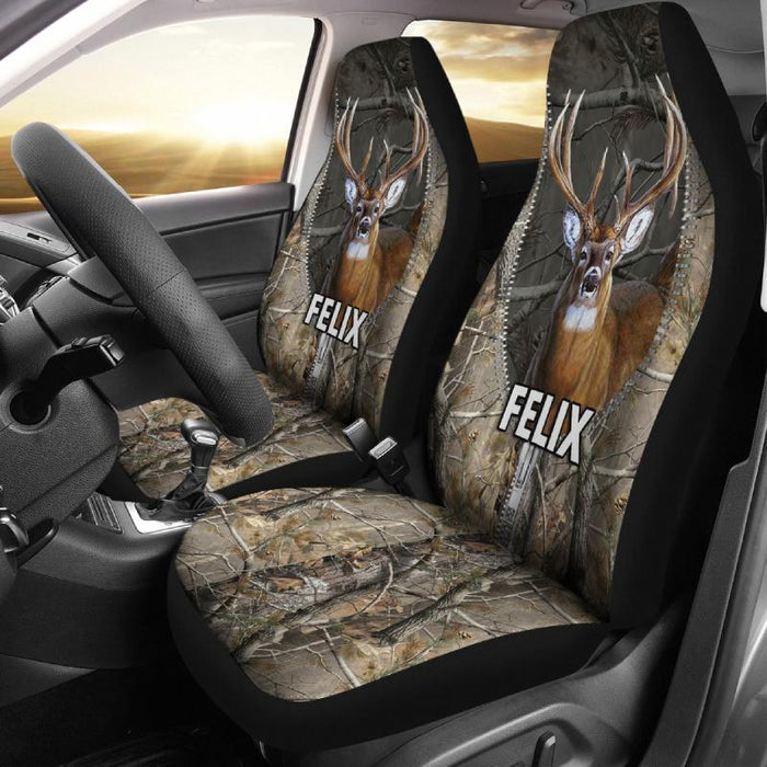 Personalized Car Seat Covers - Deer (2pcs, universal fit)