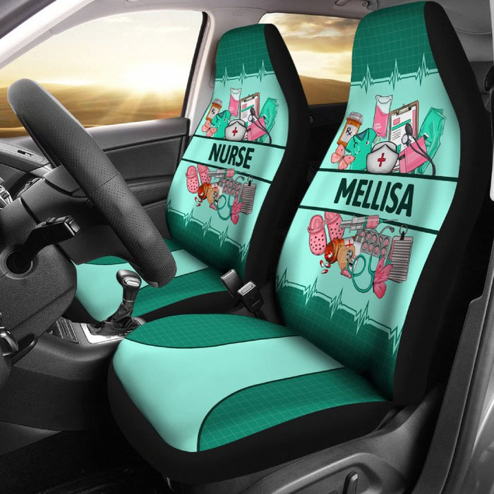 Personalized Car Seat Covers - Nurses Things (2pcs, universal fit)