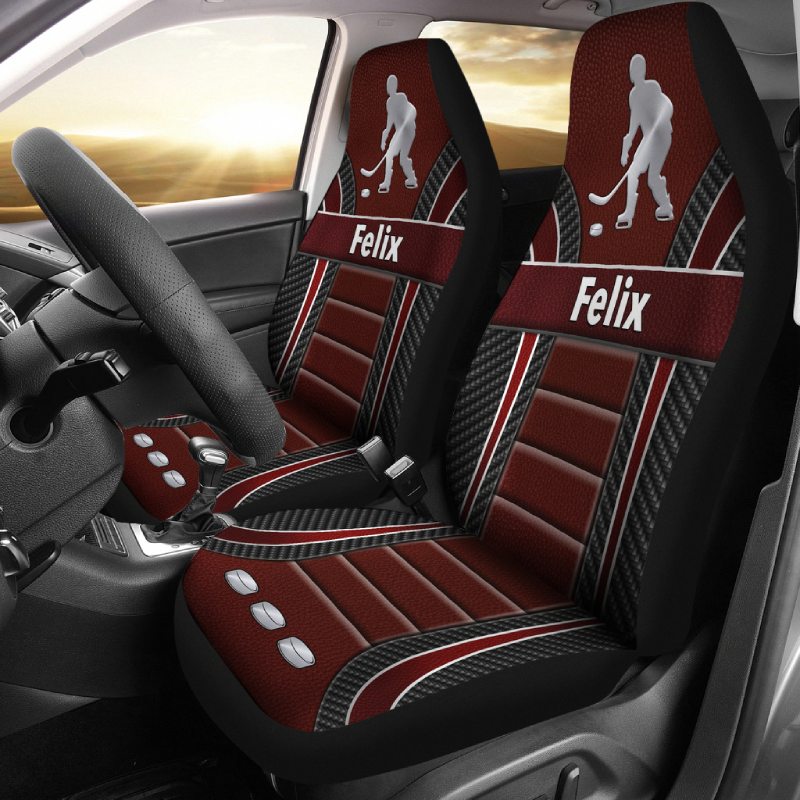 Personalized Car Seat Covers - Hockey (2pcs, universal fit)