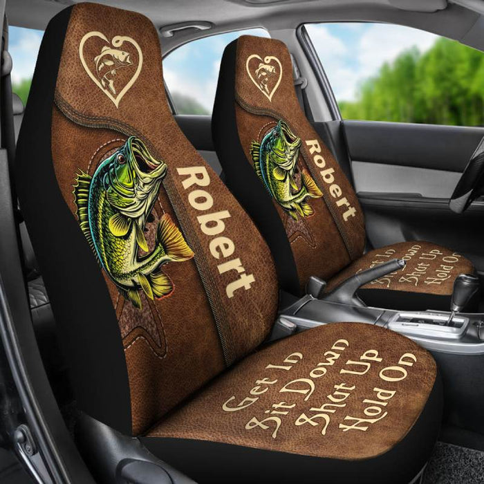 Personalized Car Seat Covers - Fishing (2pcs, universal fit)