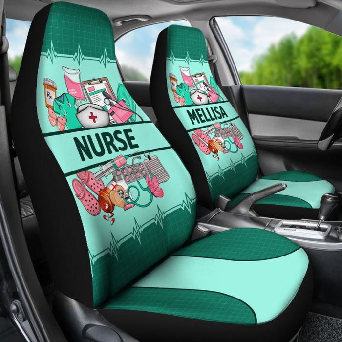 Personalized Car Seat Covers - Nurses Things (2pcs, universal fit)