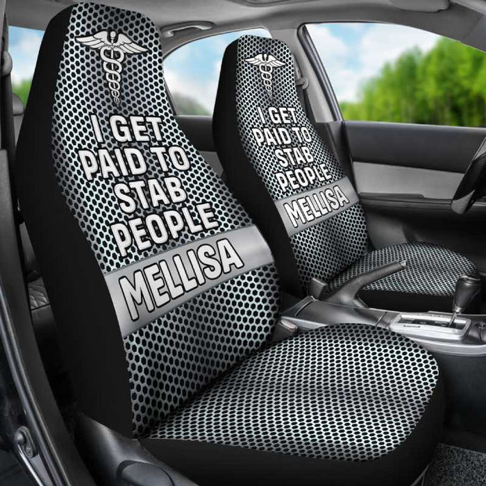 Personalized Car Seat Covers - I Get Paid (2pcs, universal fit)